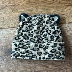 Olivia & Kate girls/kids Leopard‎ Print  Beanie / Hat with ears New Without Tags